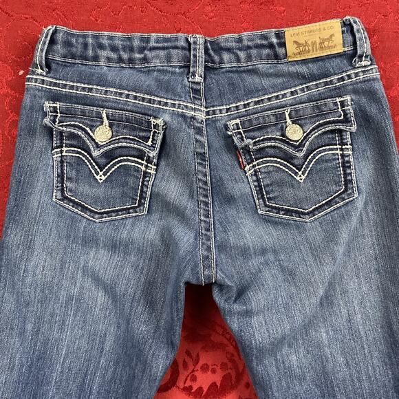 Levi's Bootcut Jeans Girls 12 Reg Adjustable Waistband Stretch Denim Flap Pocket - Picture 2 of 12